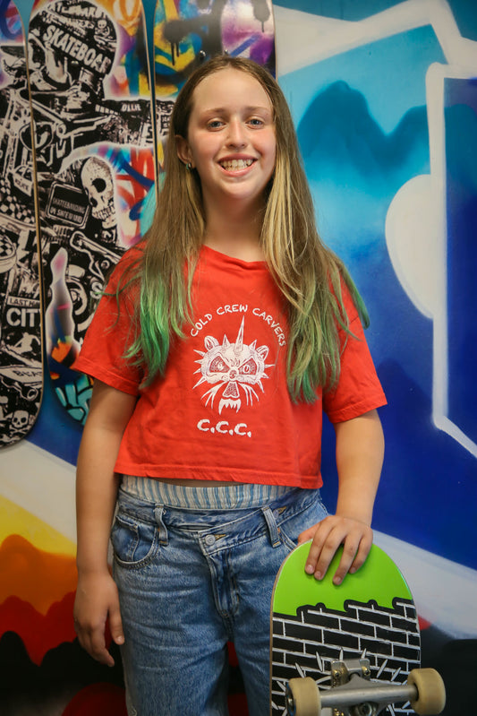 C.C.C. Cat Skull Cropped Tee