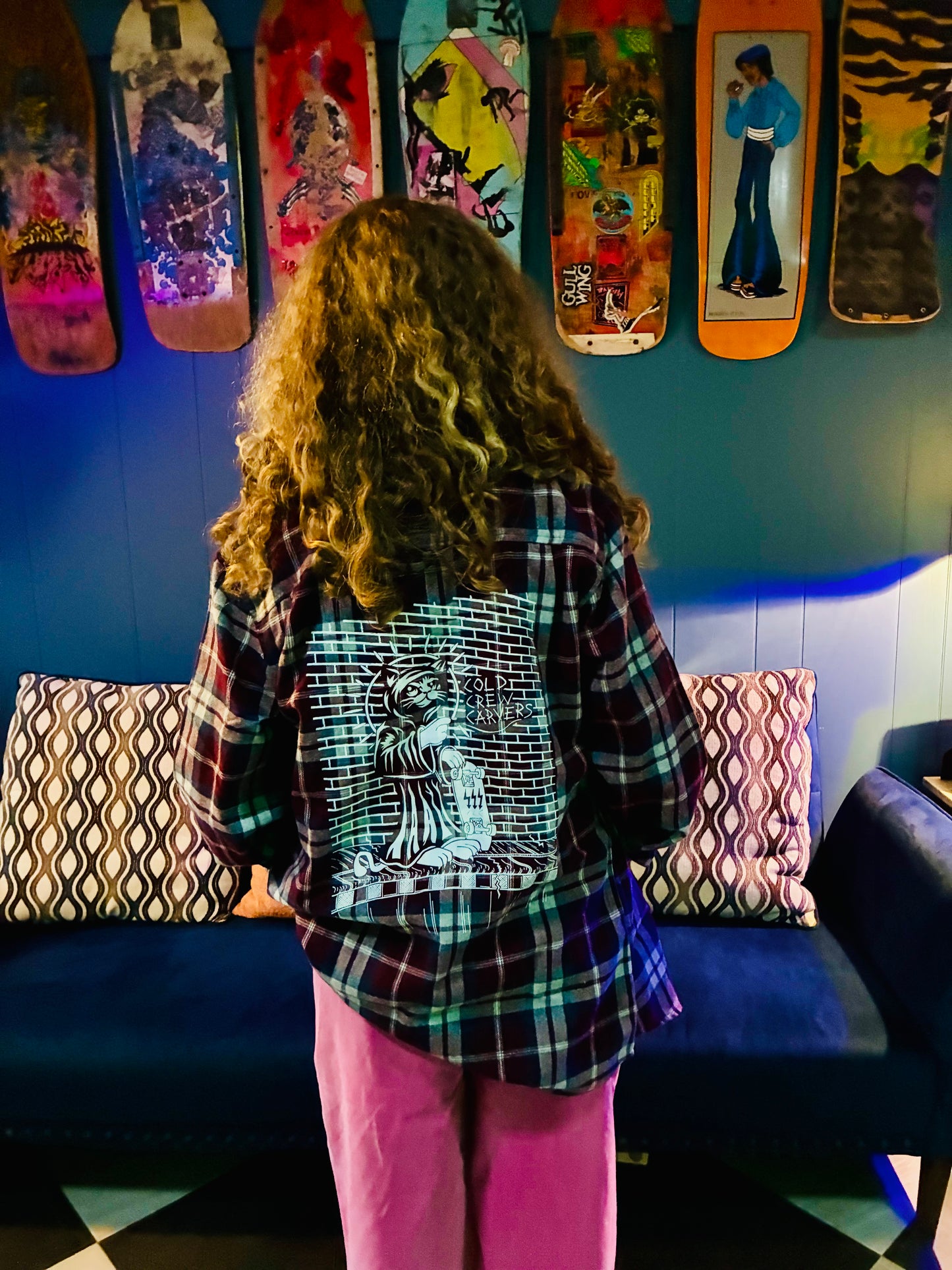 Carvers C.O.L.D. Kitty Print Plaid Flannel