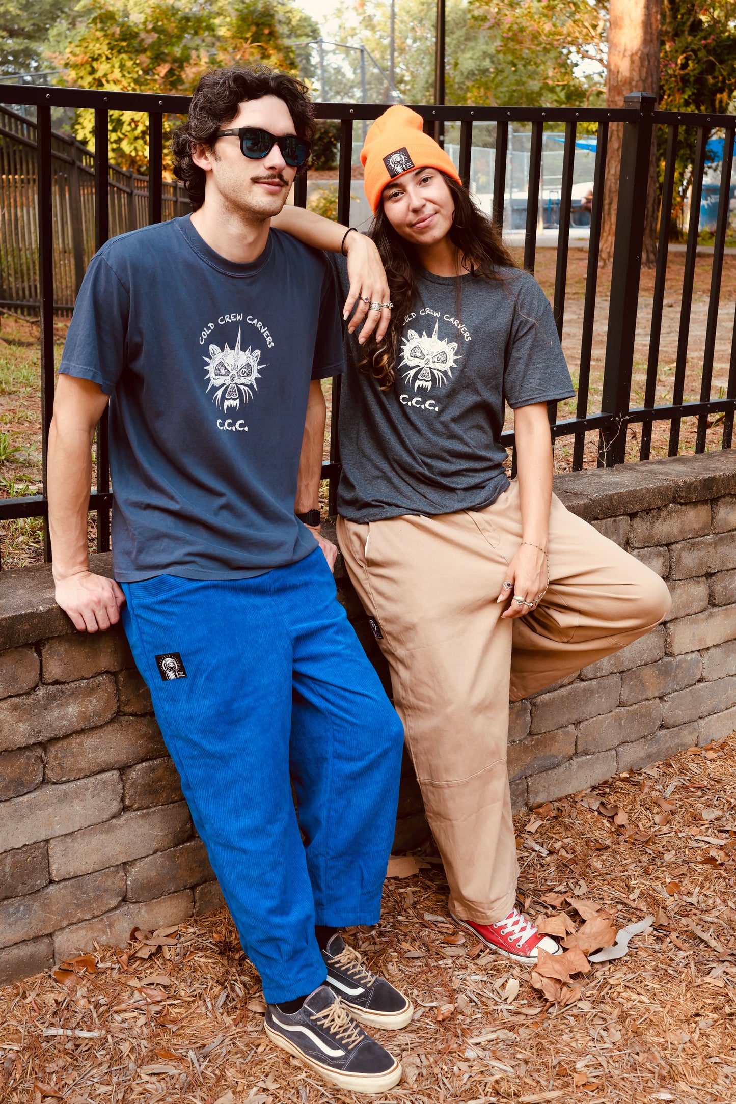 Short sleeve C.C.C. Cat Skull Logo t-shirt