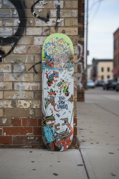 Let them Skate Deck by Bobby Drawsskullz