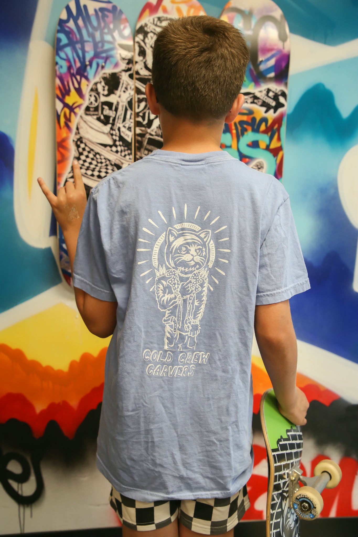 C.C.C. Ollie Cat Punk Kitty Graphic Short Sleeve T-Shirt
